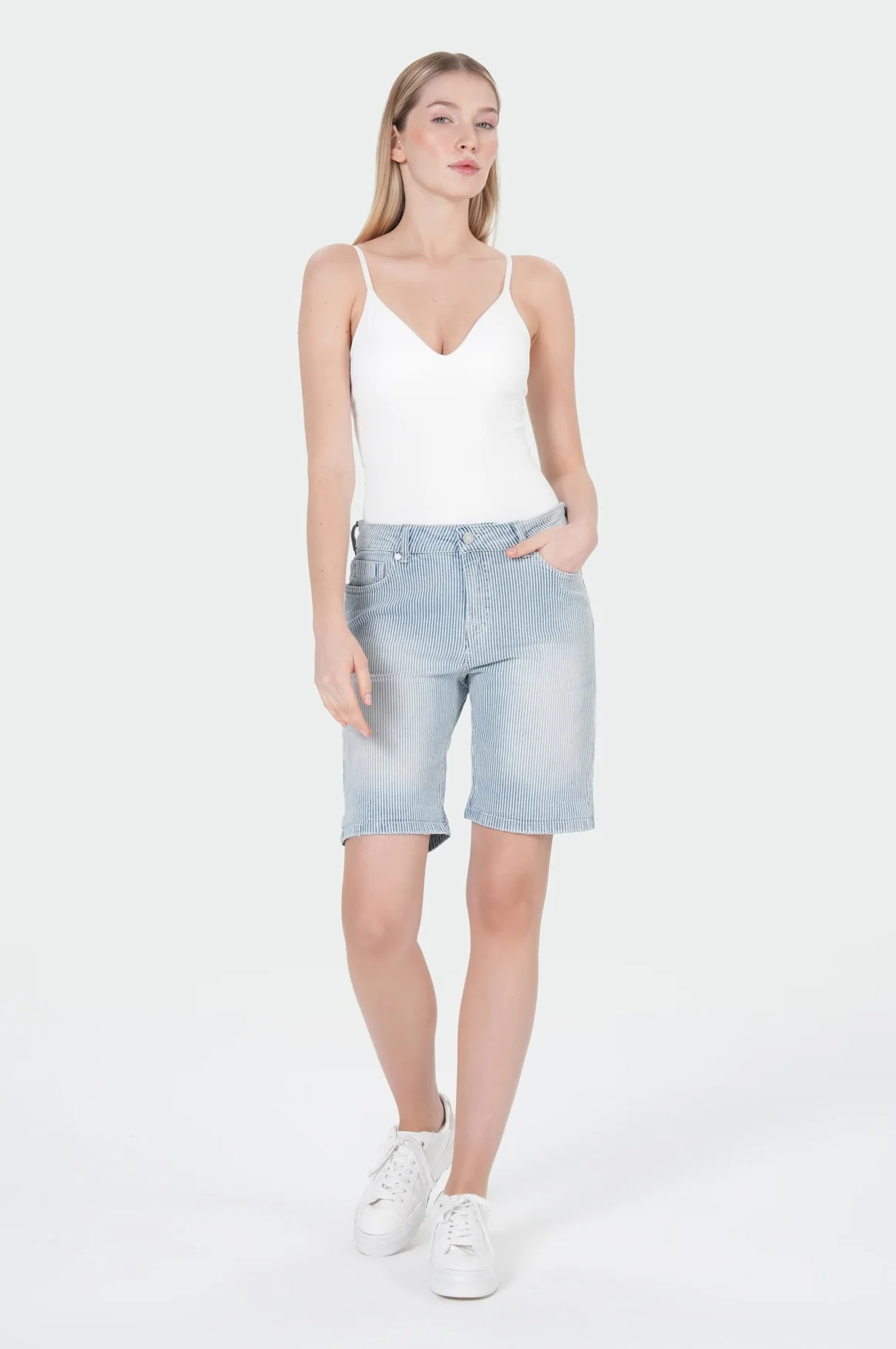 Lucky Shorts | Stripe Denim