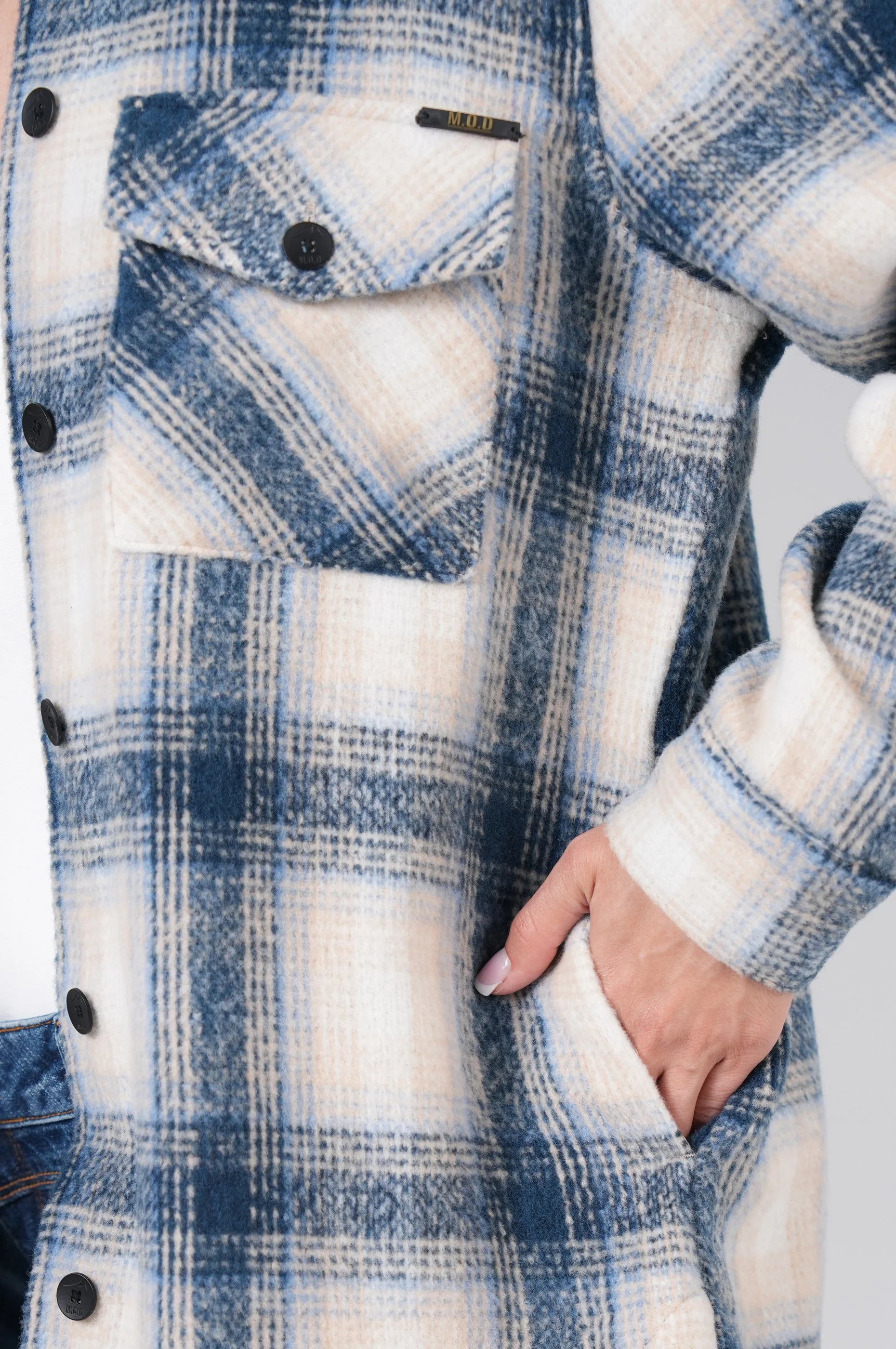 Overshirt | Blue/Chalk Check - Image 4